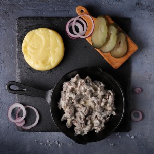 Фото Бефстроганов с пюре